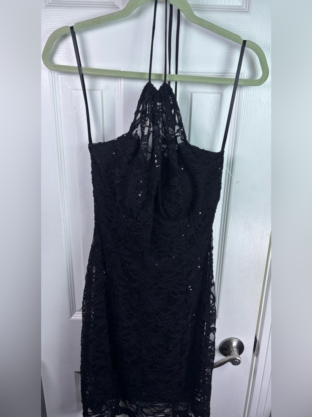Fredericks of Hollywood Black Lace Halter Neck Dress XL - Picture 8 of 15